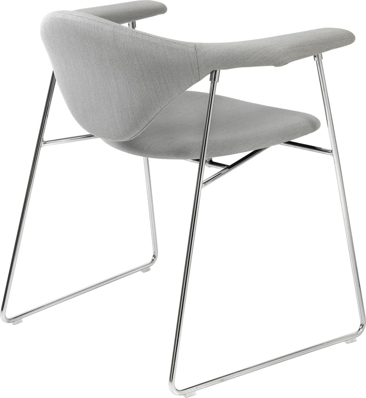 Masculo Dining Chair Upholstered - Sled Base - Gubi - Chairs - Black Matte - Gabriel Tempt - 60152 - HORNE