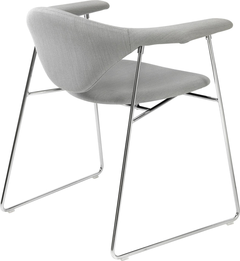 Masculo Dining Chair Upholstered - Sled Base - Gubi - Chairs - Black Matte - Gabriel Tempt - 60152 - HORNE