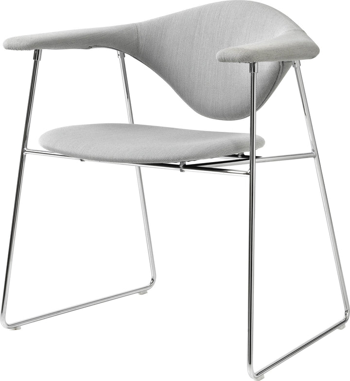 Masculo Dining Chair Upholstered - Sled Base - Gubi - Chairs - Black Matte - Gabriel Tempt - 60152 - HORNE