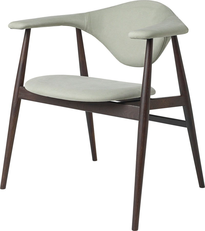 Masculo Dining Chair Upholstered - Wood Base - Gubi - Chairs - Black Stained Ash - Gabriel Tempt - 60152 - HORNE