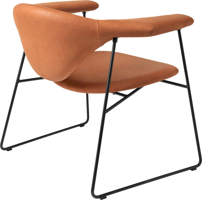 Masculo Lounge Chair Upholstered - Sled Base - Gubi - Chairs - Black Matte - Gabriel Tempt - 60152 - HORNE