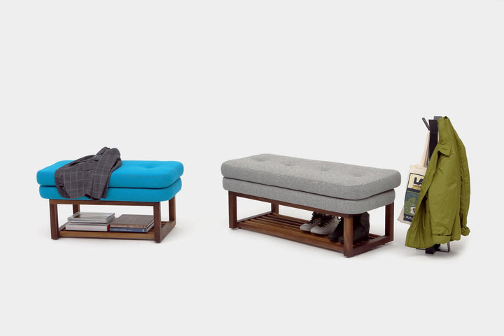 Melinda Bench 24 - With Shelf - Artless - Stools + Benches + Ottomans - Berry Red - HORNE