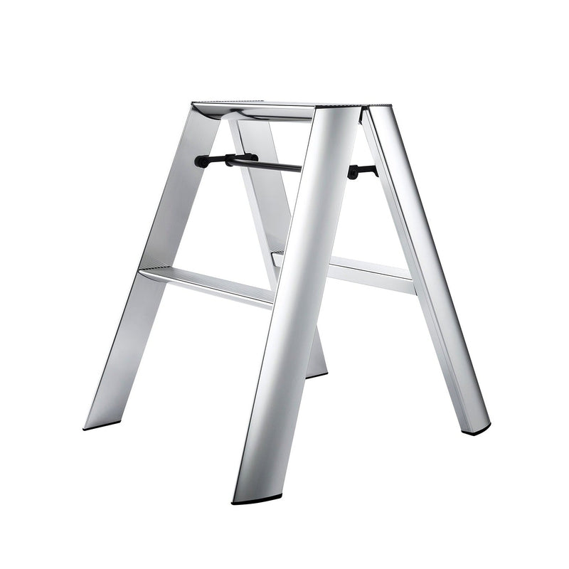 Metaphys Lucano Stepstool 2 - Step - Metallic - Hasegawa USA Inc - Ladder + Step Stool - SIlver - HORNE