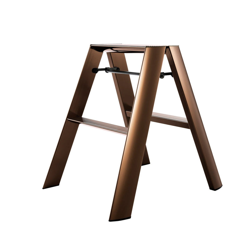 Metaphys Lucano Stepstool 2 - Step - Metallic - Hasegawa USA Inc - Ladder + Step Stool - SIlver - HORNE