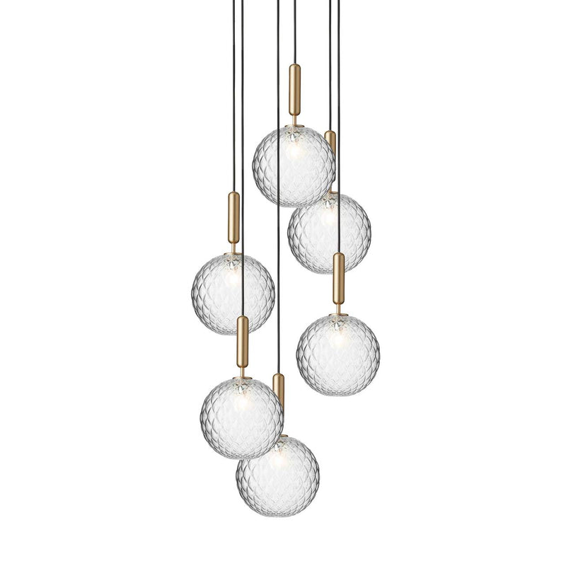 Miira 6 Chandelier - Nuura - Chandeliers - Rock Grey/Optic Clear - HORNE