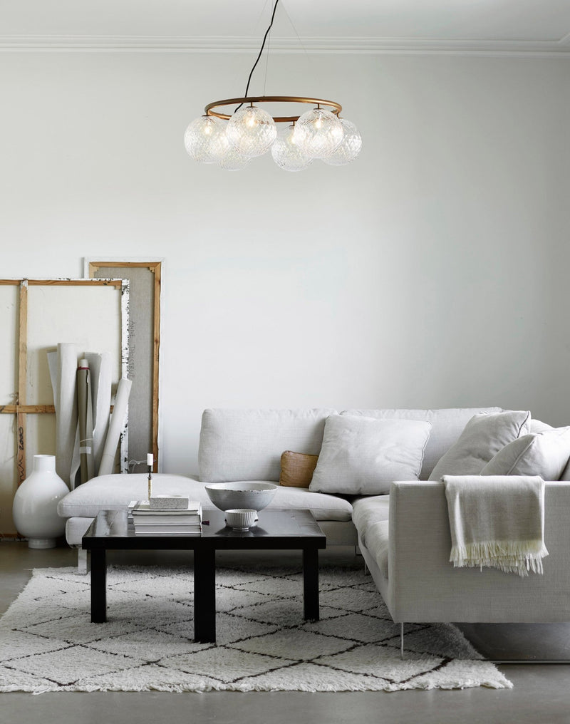 Miira 6 Circular Pendant - Nuura - Pendants - Dark Bronze/Opal White - HORNE