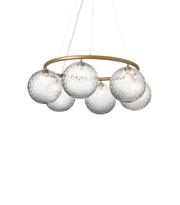 Miira 6 Circular Pendant - Nuura - Pendants - Dark Bronze/Opal White - HORNE