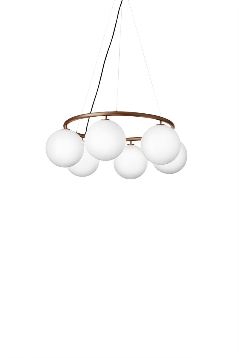Miira 6 Circular Pendant - Nuura - Pendants - Dark Bronze/Opal White - HORNE