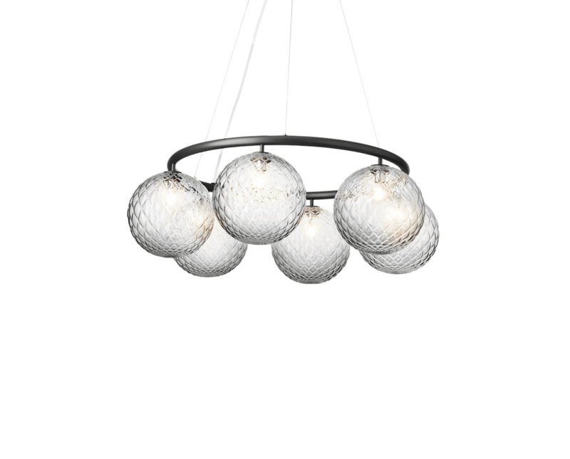 Miira 6 Circular Pendant - Nuura - Pendants - Dark Bronze/Opal White - HORNE
