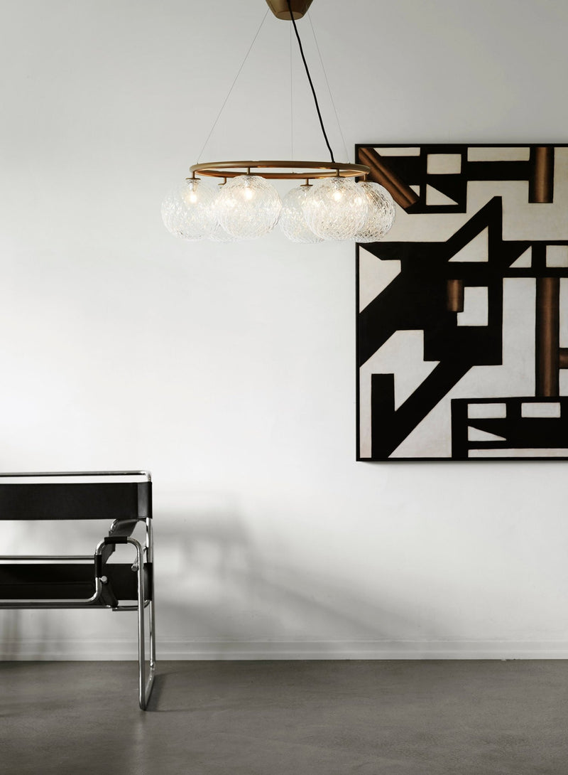 Miira 6 Circular Pendant - Nuura - Pendants - Dark Bronze/Opal White - HORNE