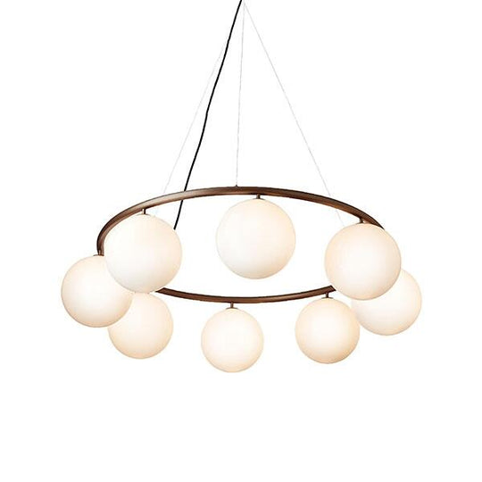 Miira 8 Circular Pendant - Nuura - Pendants - Dark Bronze/Opal White - HORNE