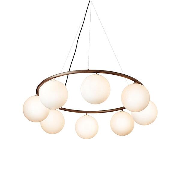 Miira 8 Circular Pendant - Nuura - Pendants - Dark Bronze/Opal White - HORNE