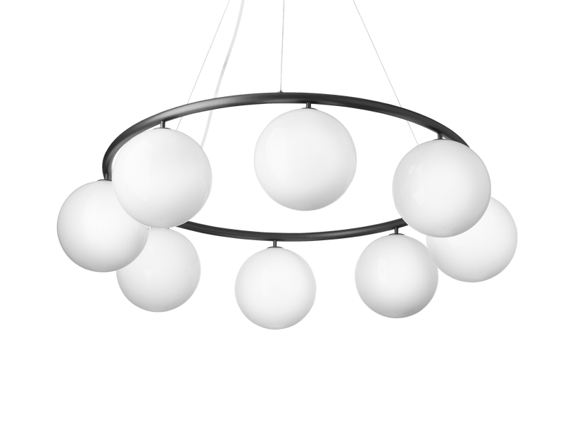 Miira 8 Circular Pendant - Nuura - Pendants - Dark Bronze/Opal White - HORNE