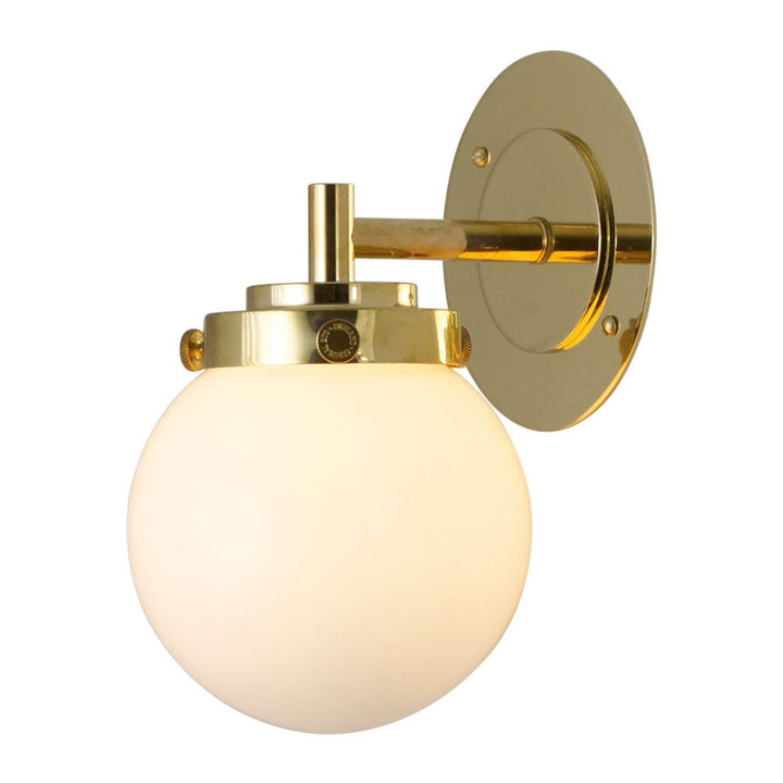 Mini Globe Wall Light - Original BTC - Wall Sconces - Brass - Opal - HORNE