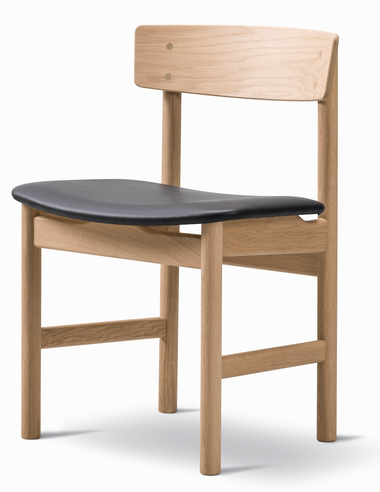 Mogensen 3236 Chair - Lacquered Oak - Fredericia - Chairs - Omni 301 Leather - HORNE