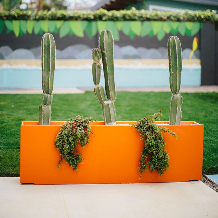Mondo Quad Skinny Planter - Loll Designs - Outdoor Accessories - Sunset Orange - HORNE