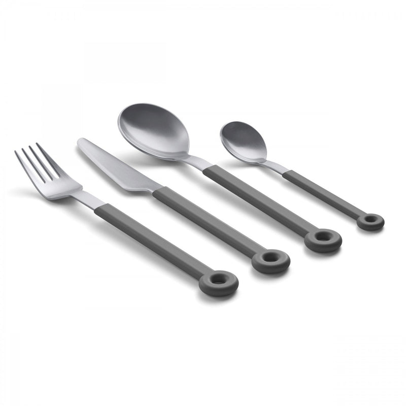 Mono Ring 24 +1 Cutlery Set Gray w/ Stand - Mono - Flatware + Serving Pieces - HORNE