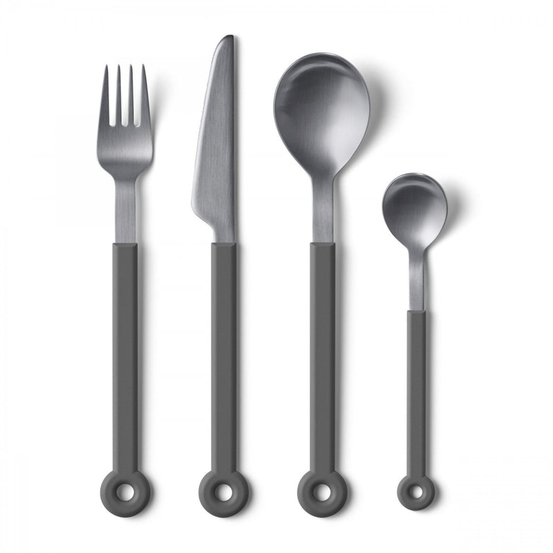 Mono Ring 24 +1 Cutlery Set Gray w/ Stand - Mono - Flatware + Serving Pieces - HORNE