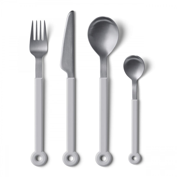 Mono Ring 24 +1 Cutlery Set White w/ Stand - Mono - Flatware + Serving Pieces - HORNE