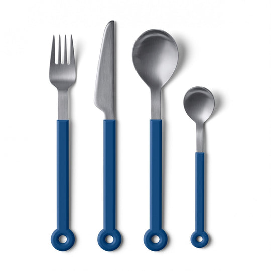 Mono Ring Blue Cutlery - 4pc Set - Mono - Flatware + Serving Pieces - HORNE