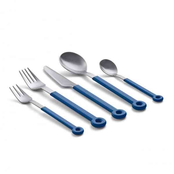 Mono Ring Blue Cutlery - 5pc Set - Mono - Flatware + Serving Pieces - HORNE