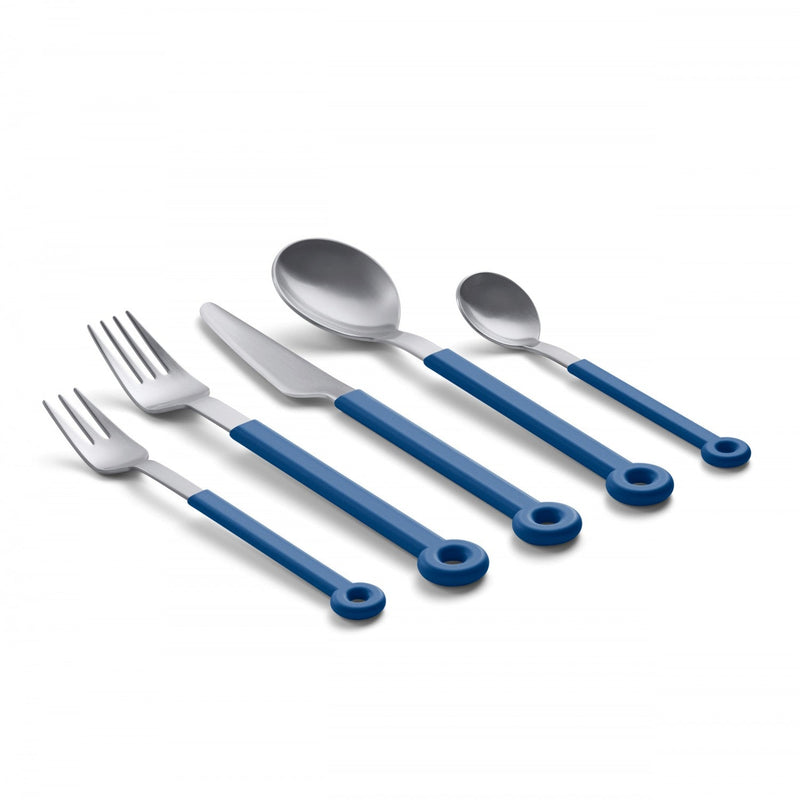Mono Ring Blue Cutlery - 5pc Set - Mono - Flatware + Serving Pieces - HORNE