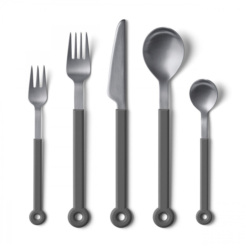 Mono Ring Gray Cutlery - 5pc Set - Mono - Flatware + Serving Pieces - HORNE