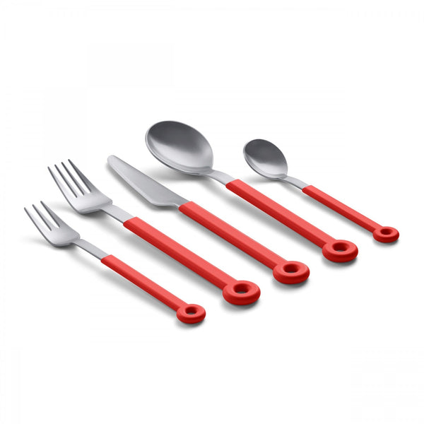 Mono Ring Red Cutlery - 5pc Set - Mono - Flatware + Serving Pieces - HORNE