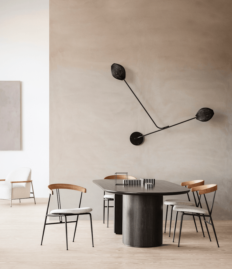 Moon Elliptical Dining Table - Brown/Black - Gubi - Tables + Desks - Small - HORNE