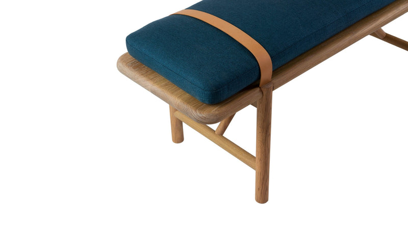 Mora Bench - Eastvold Furniture - Outdoor Furniture - White Ash - Add Natural Cushion - Add Black Leather Strap - HORNE