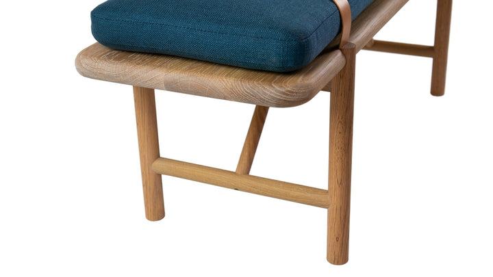Mora Bench - Eastvold Furniture - Outdoor Furniture - White Ash - Add Natural Cushion - Add Black Leather Strap - HORNE