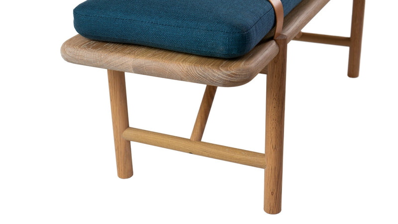 Mora Bench - Eastvold Furniture - Outdoor Furniture - White Ash - Add Natural Cushion - Add Black Leather Strap - HORNE