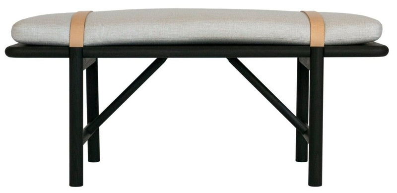 Mora Bench - Eastvold Furniture - Outdoor Furniture - White Ash - Add Natural Cushion - Add Black Leather Strap - HORNE