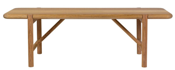 Mora Bench - Eastvold Furniture - Outdoor Furniture - White Ash - Add Natural Cushion - Add Black Leather Strap - HORNE