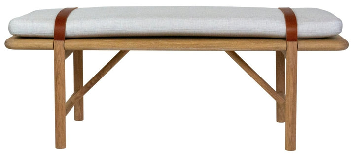 Mora Bench - Eastvold Furniture - Outdoor Furniture - White Ash - Add Natural Cushion - Add Black Leather Strap - HORNE