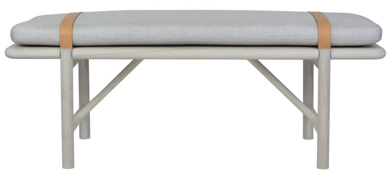 Mora Bench - Eastvold Furniture - Outdoor Furniture - White Ash - Add Natural Cushion - Add Black Leather Strap - HORNE