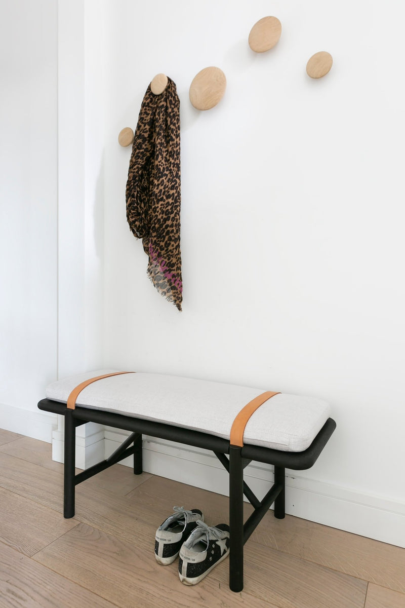 Mora Bench - Eastvold Furniture - Outdoor Furniture - White Ash - Add Natural Cushion - Add Black Leather Strap - HORNE