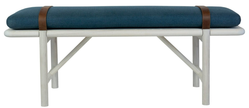 Mora Bench - Eastvold Furniture - Outdoor Furniture - White Ash - Add Natural Cushion - Add Black Leather Strap - HORNE