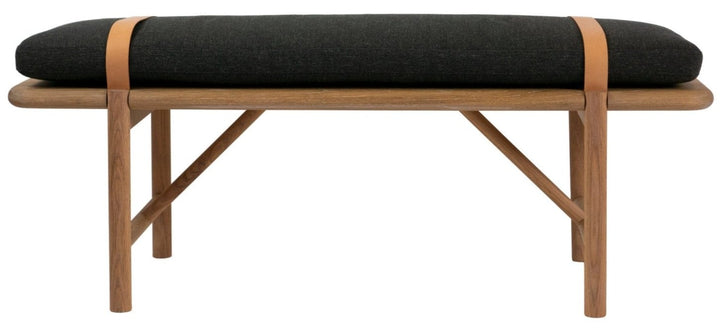 Mora Bench - Eastvold Furniture - Outdoor Furniture - White Ash - Add Natural Cushion - Add Black Leather Strap - HORNE