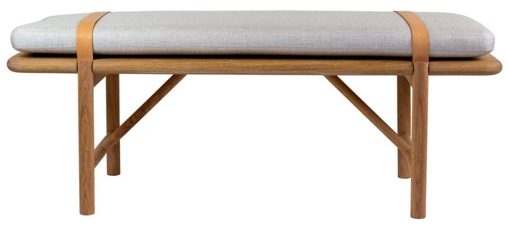 Mora Bench - Eastvold Furniture - Outdoor Furniture - White Ash - Add Natural Cushion - Add Black Leather Strap - HORNE