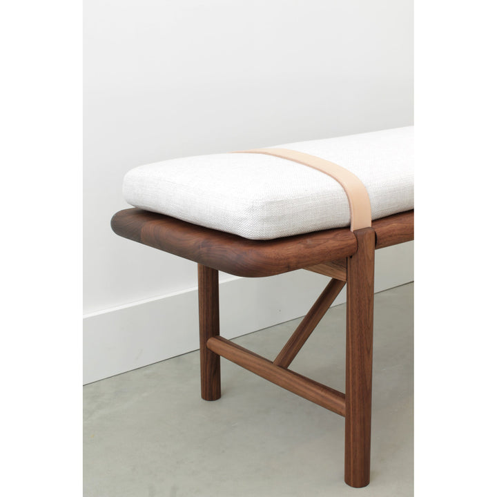 Mora Bench - Eastvold Furniture - Outdoor Furniture - White Ash - Add Natural Cushion - Add Black Leather Strap - HORNE