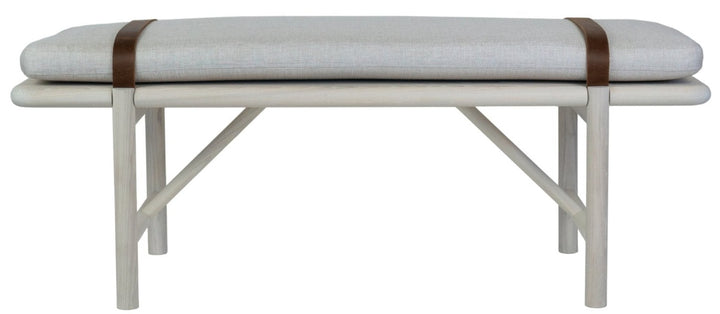 Mora Bench - Eastvold Furniture - Outdoor Furniture - White Ash - Add Natural Cushion - Add Black Leather Strap - HORNE