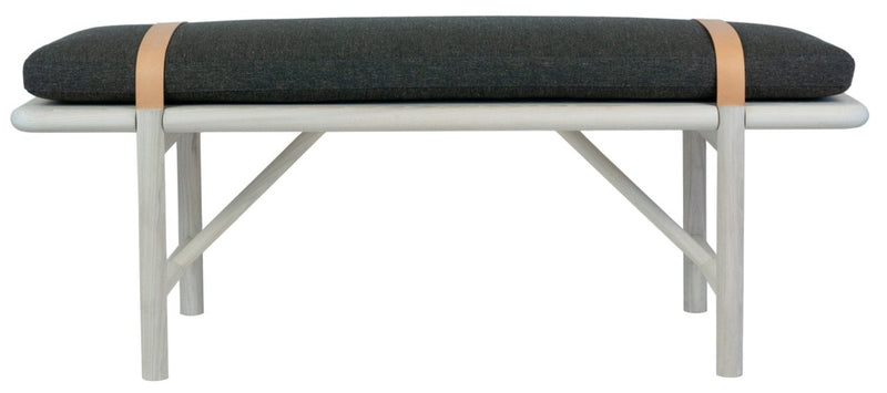 Mora Bench - Eastvold Furniture - Outdoor Furniture - White Ash - Add Natural Cushion - Add Black Leather Strap - HORNE