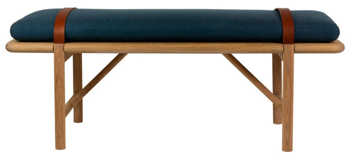 Mora Bench - Eastvold Furniture - Outdoor Furniture - White Ash - Add Natural Cushion - Add Black Leather Strap - HORNE