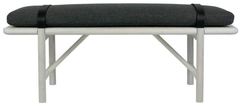 Mora Bench - Eastvold Furniture - Outdoor Furniture - White Ash - Add Natural Cushion - Add Black Leather Strap - HORNE