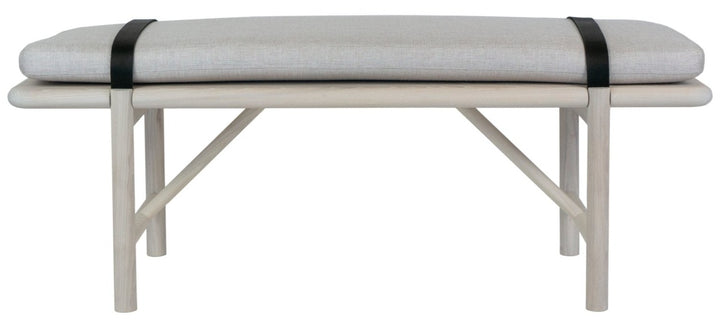 Mora Bench - Eastvold Furniture - Outdoor Furniture - White Ash - Add Natural Cushion - Add Black Leather Strap - HORNE