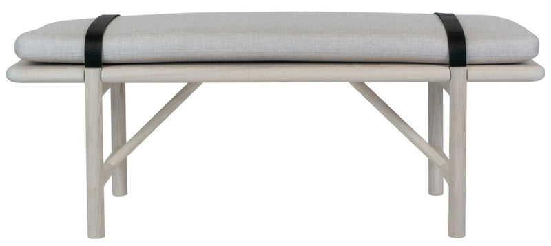 Mora Bench - Eastvold Furniture - Outdoor Furniture - White Ash - Add Natural Cushion - Add Black Leather Strap - HORNE