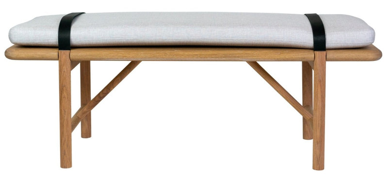 Mora Bench - Eastvold Furniture - Outdoor Furniture - White Ash - Add Natural Cushion - Add Black Leather Strap - HORNE