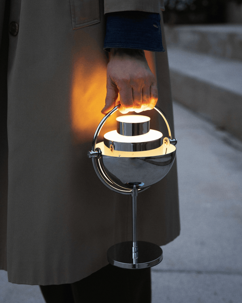 Multi - lite Portable Lamp - Gubi - Outdoor Lights - Chrome & Pale Lilac - HORNE