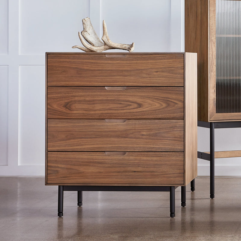Munro 4 Drawer Dresser - Gus* Modern - Dressers - Walnut - HORNE